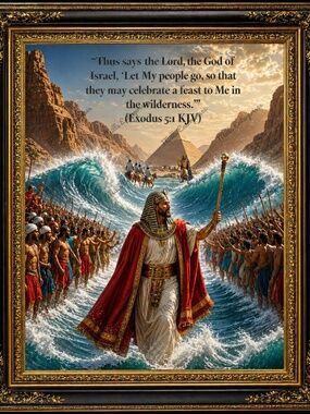 The Exodus of the Israelites with Moses as focal point!Christian Home Decor Art